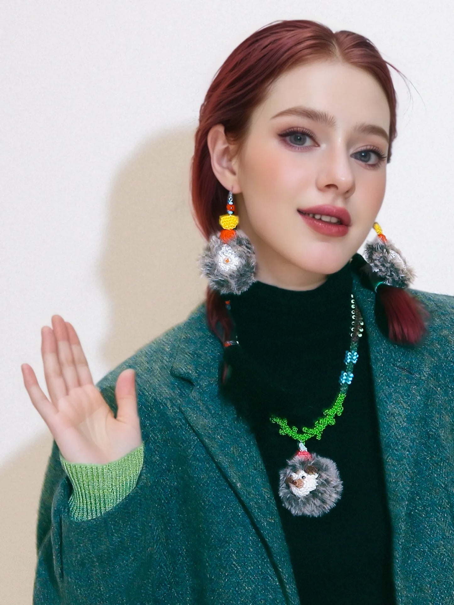 Fait main - Œil crocheté - Vase à motifs - Étui à briquet de style - Mini sac collier pour les essentiels du quotidien