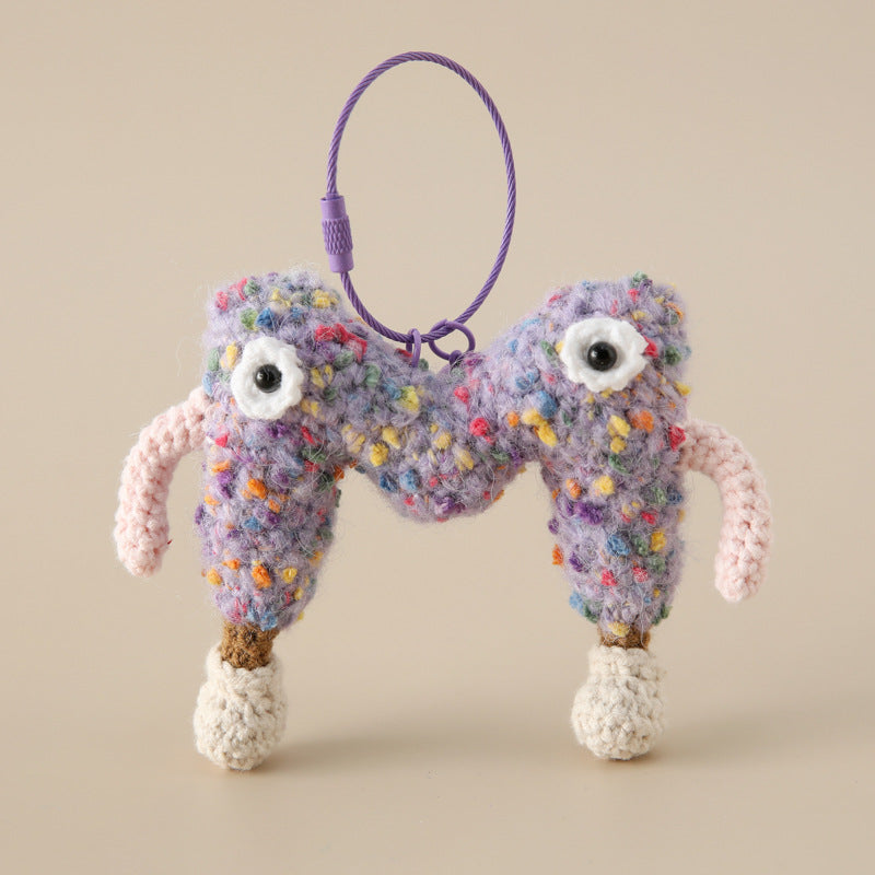 Alphabet Amigos Keychains - Handmade Monogram Charms letter M in colorful yarn with eyes and loop