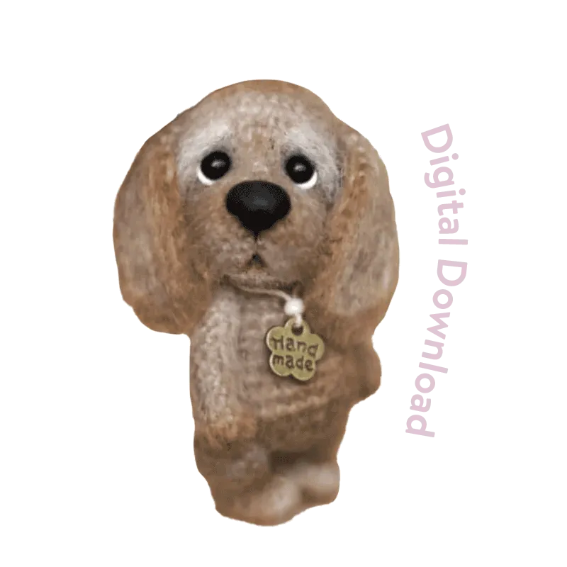 Mini crochet puppy pattern handmade plush dog digital download by redbook
