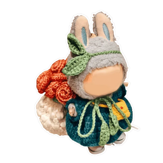 Crochet WhimsyDoll Rose - Bouquet Backpack & Outfit Pattern | Multifunctional Doll Accessory Set