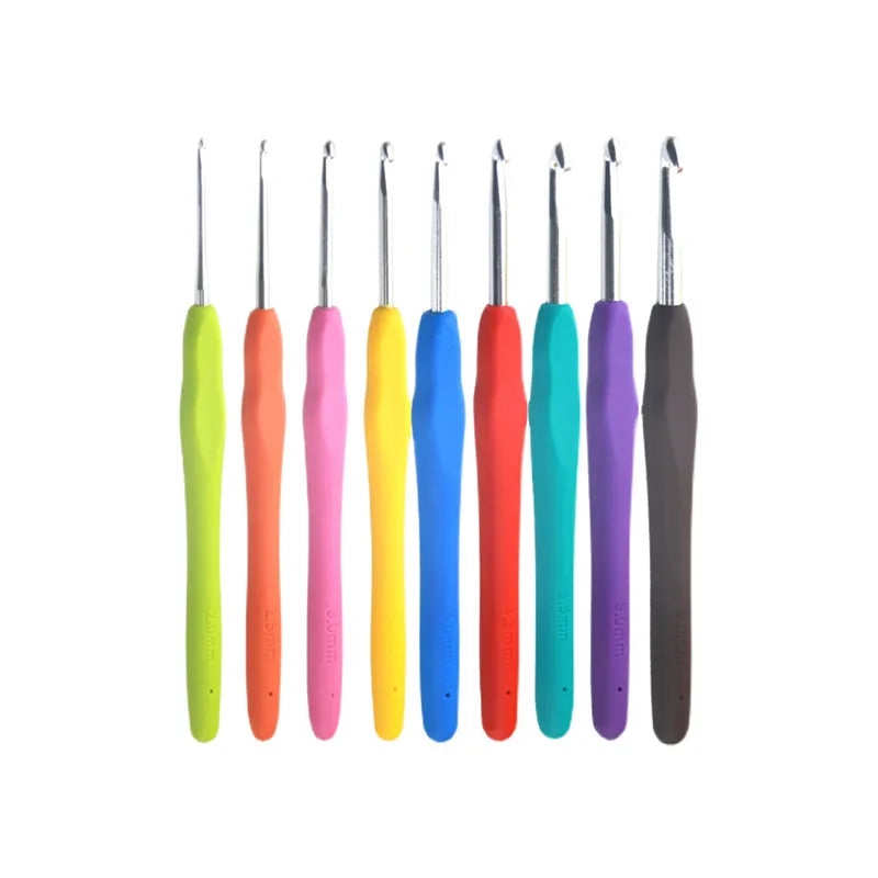 Knit Krazy 14 - Piece Ergonomic Crochet Hook Set | Metal Yarn Hooks for DIY Amigurumi and Sweater Knittin