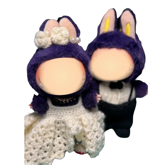 Couple crochet dolls dressed in wedding attire using crochet doll wedding pattern by redbook