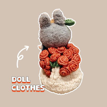 Redbook crochet outfit pattern diagram for doll clothes with detailed flower design