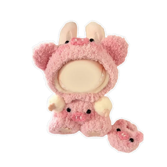 Redbook crochet piggy doll outfit pattern featuring a pink fluffy pig costume with ears and snout details