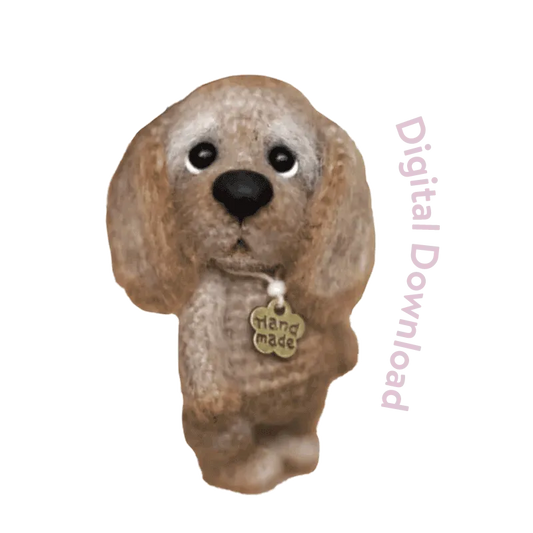 Mini crochet puppy pattern handmade plush dog digital download by redbook