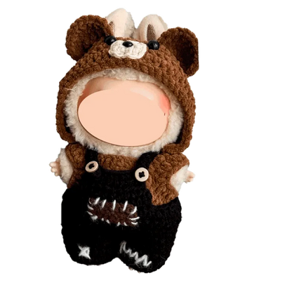 Crochet Bear-Themed Outfit Pattern for Plush Dolls