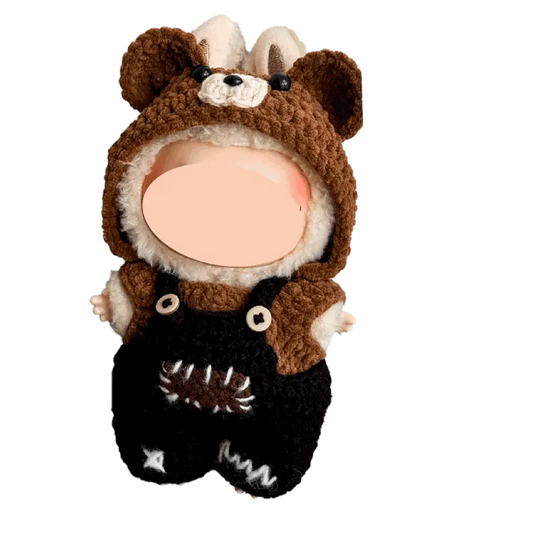 Crochet Bear-Themed Outfit Pattern for Plush Dolls