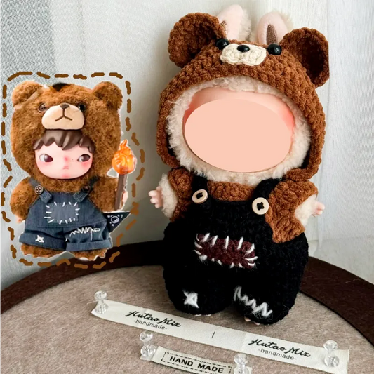 Crochet Bear-Themed Outfit Pattern for Plush Dolls