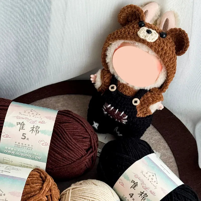 Crochet Bear-Themed Outfit Pattern for Plush Dolls