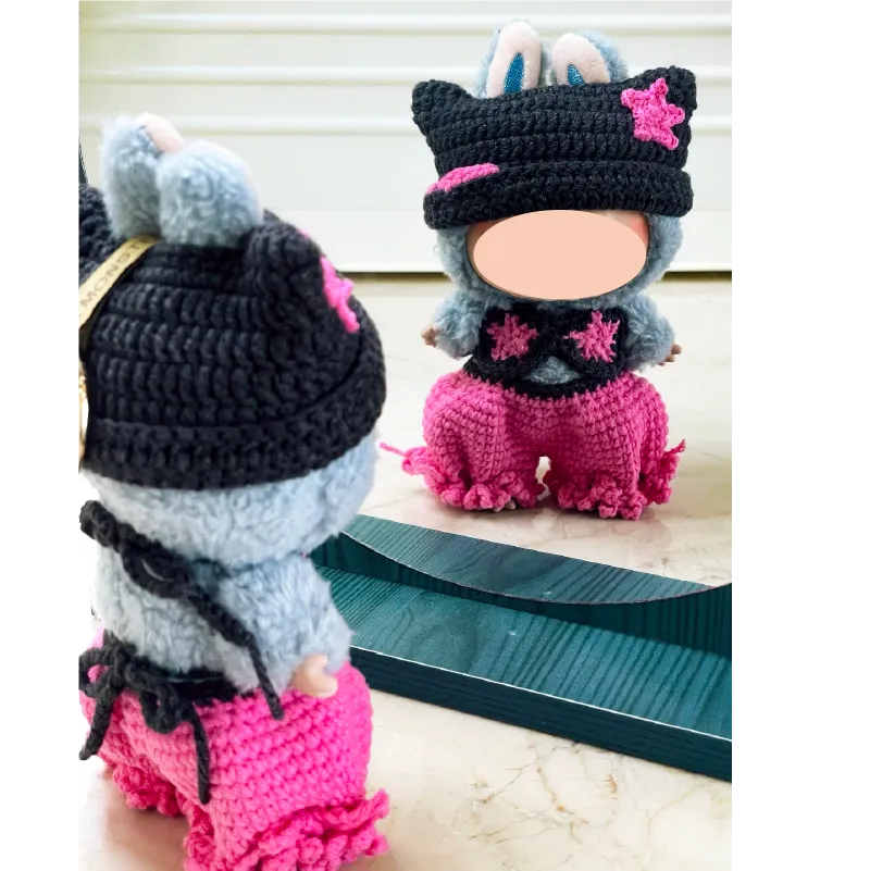 ✨ Sparkling Cat-Ear Crochet Outfit Pattern for Dolls