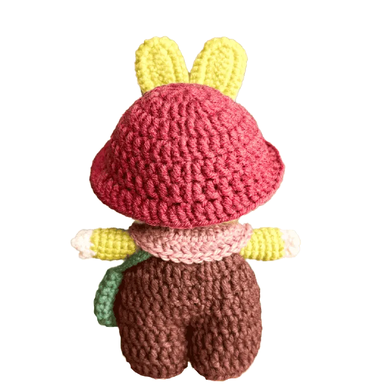 Cute Crochet Bunny Ear Doll & Outfit Pattern – Fits Small Plush Dolls
