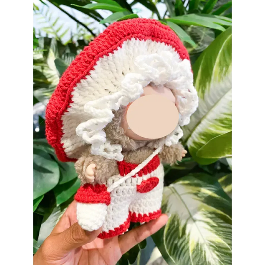 Crochet WhimsyDoll Mushroom Outfit Pattern | Big Mushroom Hat & Overalls